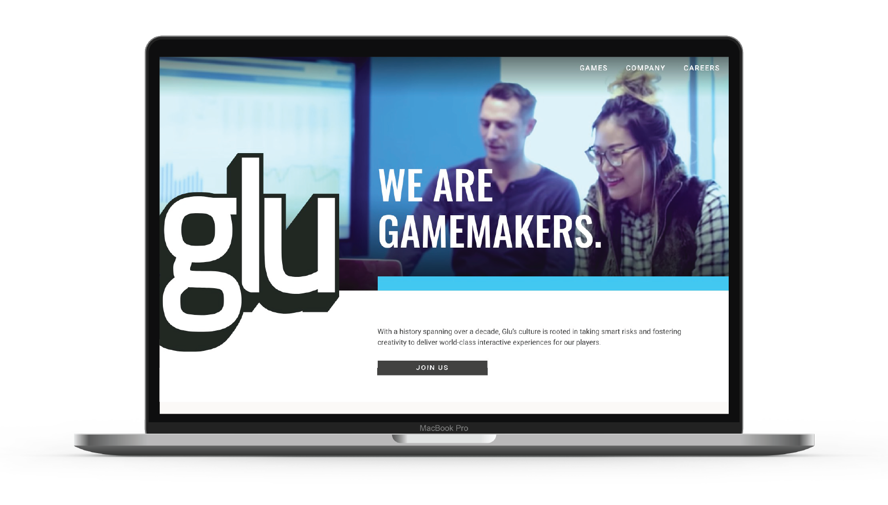 Glu Website on Laptop