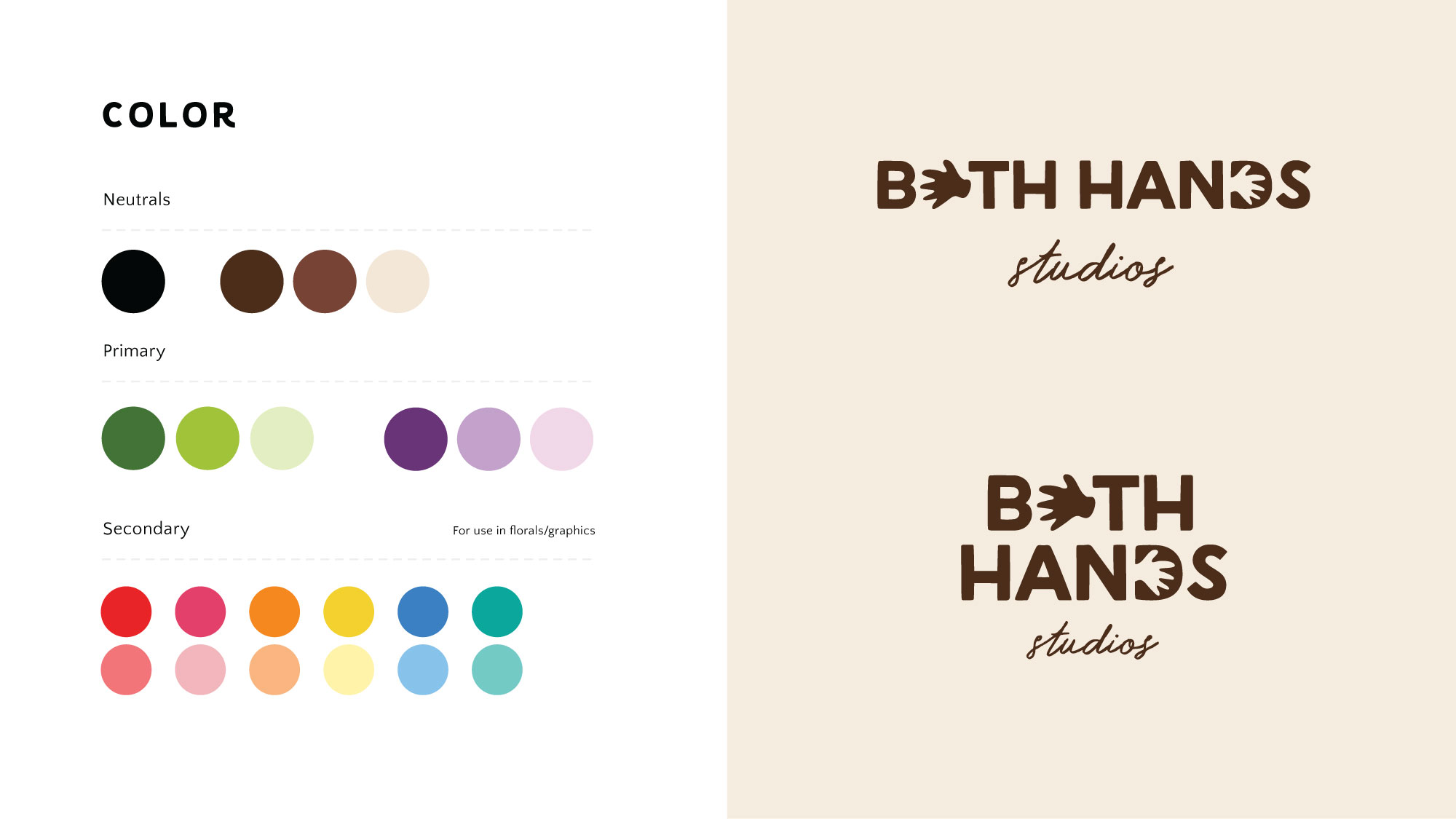 Brand Sheet with selected colors and logos