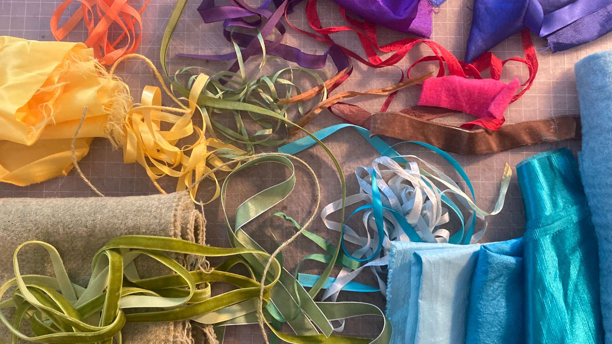 Photo of ribbons used for color inspiration